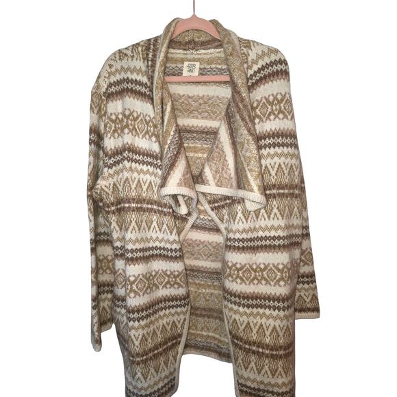 Good Heart Size Medium Open Front Striped Cardigan EUC - Picture 1 of 3